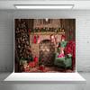 10x10ft Christmas Fireplace Photo Backdrop Christmas Party Decoration Banner Christmas Trees Xmas Gifts Backgrounds for Photography view 1