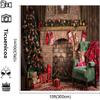 10x10ft Christmas Fireplace Photo Backdrop Christmas Party Decoration Banner Christmas Trees Xmas Gifts Backgrounds for Photography view 3