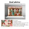 10x6.5ft Christmas Window Photography Backdrop Elk Ski Pine Branch Wreath White Grille Photography Background view 4
