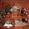 10x6.5ft Christmas Wooden Country Barn Red Flashing Brick Wall Background Tree Candy House Photography Background view 4