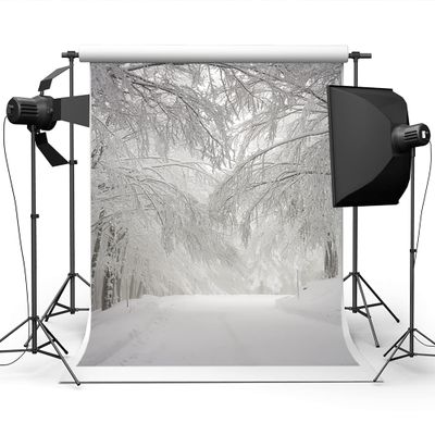 10x10ft Winter Outdoor Snow Scene Photography Background Pine Branches Christmas Wonderland Photo Background Portrait Photography Props Backdrops