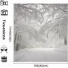 10x10ft Winter Outdoor Snow Scene Photography Background Pine Branches Christmas Wonderland Photo Background Portrait Photography Props Backdrops view 3