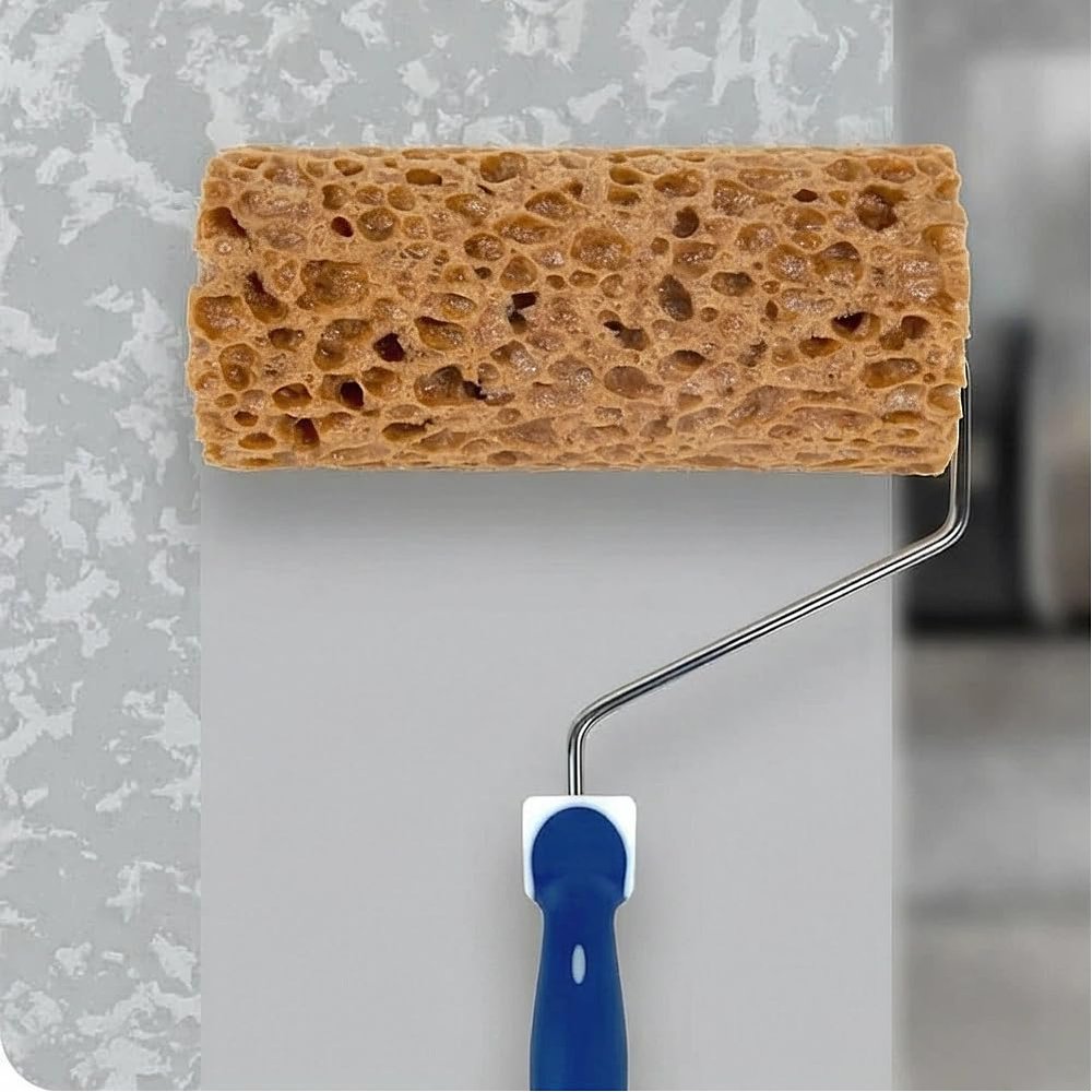 Hanroy Sponge Paint Roller Small 7" for Texture Painting Decorators Brush Tool, Fast and Easy Pattern Art Sponge Roller for Home Wall(M90F)
