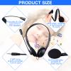 Yunsailing 30 Pack Classroom Headphones with Microphone Headphones Bulk Class Set Lightweight Adjustable Earphones on Ear with 3.5 mm Jack(Plastic Stem) view 3