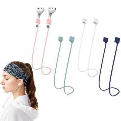 Ansumg Magnetic Anti-Lost Straps for AirPod pro,Compatible with AirPods Colorful Soft Silicone Sports Lanyard, Neck Rope Cord (Green Pink White Blue)