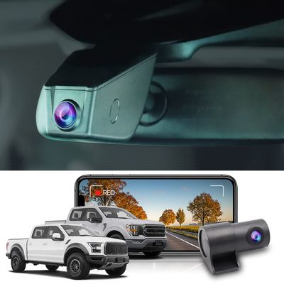 Fitcamx Front 4K+Rear 1080P Dash Cam Adapts for Ford F150 F250 2021-2025 Limited XLT XL Raptor Lariat Platinum King Ranch Tremor, OEM Look, Dual HD Video, WiFi&APP, Loop Recording, G-Sensor,128GB Card