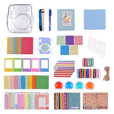 Andoer 17-in-1 Instant Camera Accessory Kit Replacement for Fujifilm Instax Mini 11 Instant Film Camera with Album Case/Lens Filter Frames Lanyard and More