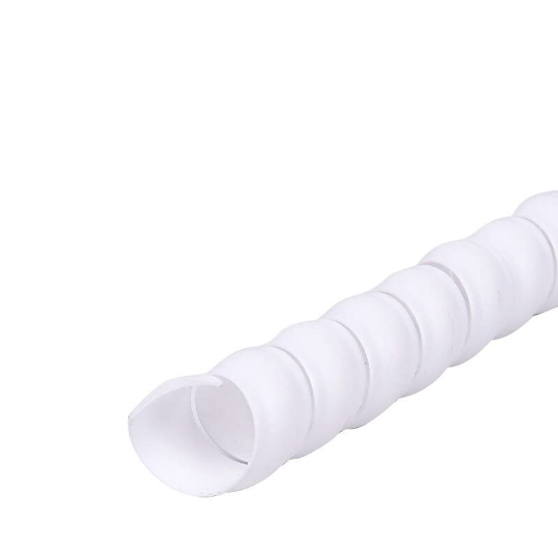 1Meter/pc ID 8-45mm Line Organizer Pipe Protection Flexible Spiral Wrap Winding Cable Wire Protector Cable Sleeve Cover Tube (Color : White, Inside Diameter : ID 16mm)
