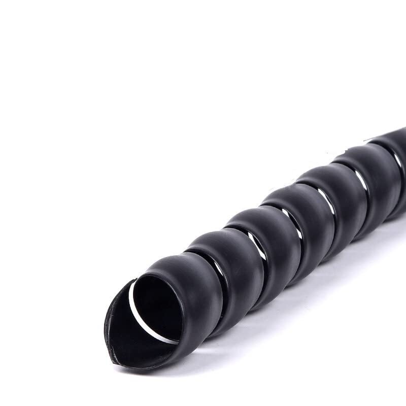 1Meter/pc ID 8-45mm Line Organizer Pipe Protection Flexible Spiral Wrap Winding Cable Wire Protector Cable Sleeve Cover Tube (Color : Black, Inside Diameter : ID 45mm)