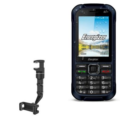 BoxWave Car Mount Compatible with Energizer Hardcase H241 - Rearview Mirror Car Mount, Rear View Mirror Adjustable GPS Car Mount - Jet Black