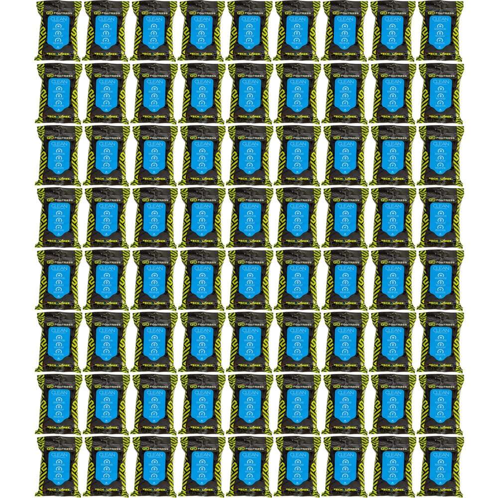 Fortress Electronic Wipes (25 ct, Pack of 72) To-Go Tech Wipes for Screens, Phones, Keyboards, TV Monitors, Computer Screens, and More [Travel Size] Skin-Safe