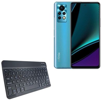BoxWave Keyboard Compatible with Infinix Note 11s - SlimKeys Bluetooth Keyboard, Portable Thin with Chiclet-Style Keys - Jet Black