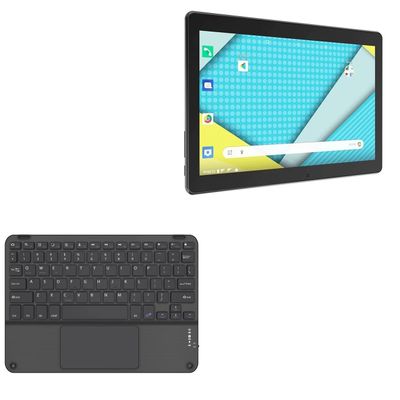 BoxWave Keyboard Compatible with Plum Optimax 13 - SlimKeys Bluetooth Keyboard with Trackpad, Portable Slim TouchPad - Jet Black