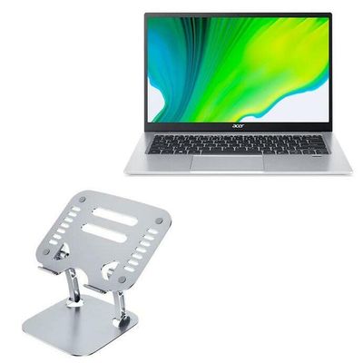 BoxWave Stand and Mount Compatible with Acer Swift 1 (SF114-34) - Executive VersaView Laptop Stand, Ergonomic Adjustable Viewing Angle Metallic Riser - Metallic Silver