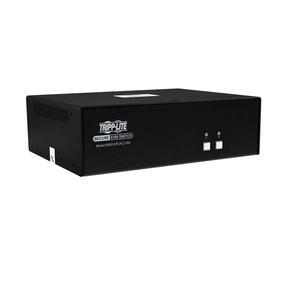 Tripp Lite Secure KVM Switch, 2-Port DisplayPort, United States Government NIAP-Certified PP4.0 Security, 4K & 30Hz Quality, TAA Compliant, 3-Year Warranty (B002-DP2A2-N4)