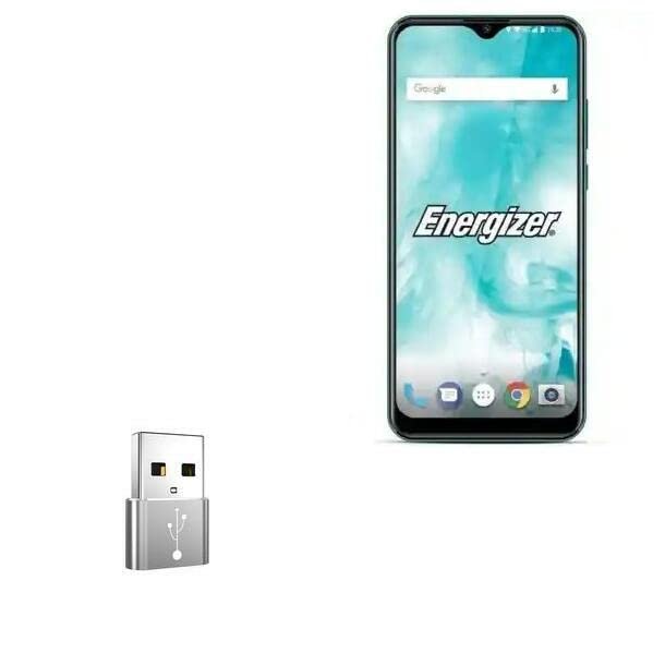 BoxWave Adapter Compatible with Energizer Ultimate U710S - USB-A to C PortChanger (5-Pack), Type-C OTG Convert Charging Data Adapter - Metallic Silver