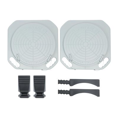 Four-Wheel Alignment Tool Turntable, Rotatable, High-Strength, Including Free Transition Bridge And Thrust Block, A Pair Of Aluminum Turntables Four-Wheel Alignment 360 Rotating Turntable 345mm