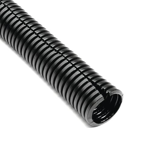 1/2" Wire Loom, Black 125C Nylon Split Sleeving, 3 ft Length