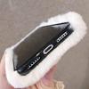 HFICY Girly Faux Fur Phone Case Compatible for Orbic Magic 5G with 2PCS Glass Screen Protector Films,Cute Soft Fluffy Furry Shockproof Protective Cover for Women (Gray Dog) view 3