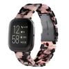 AWSMOR Compatible with Fitbit Versa 2 /Versa/Versa Lite Band Women men Resin Wristbands Strap with Metal Stainless Steel Buckle Replacement for Fitbit Versa 2 SmartwatchTortoise Stone view 1