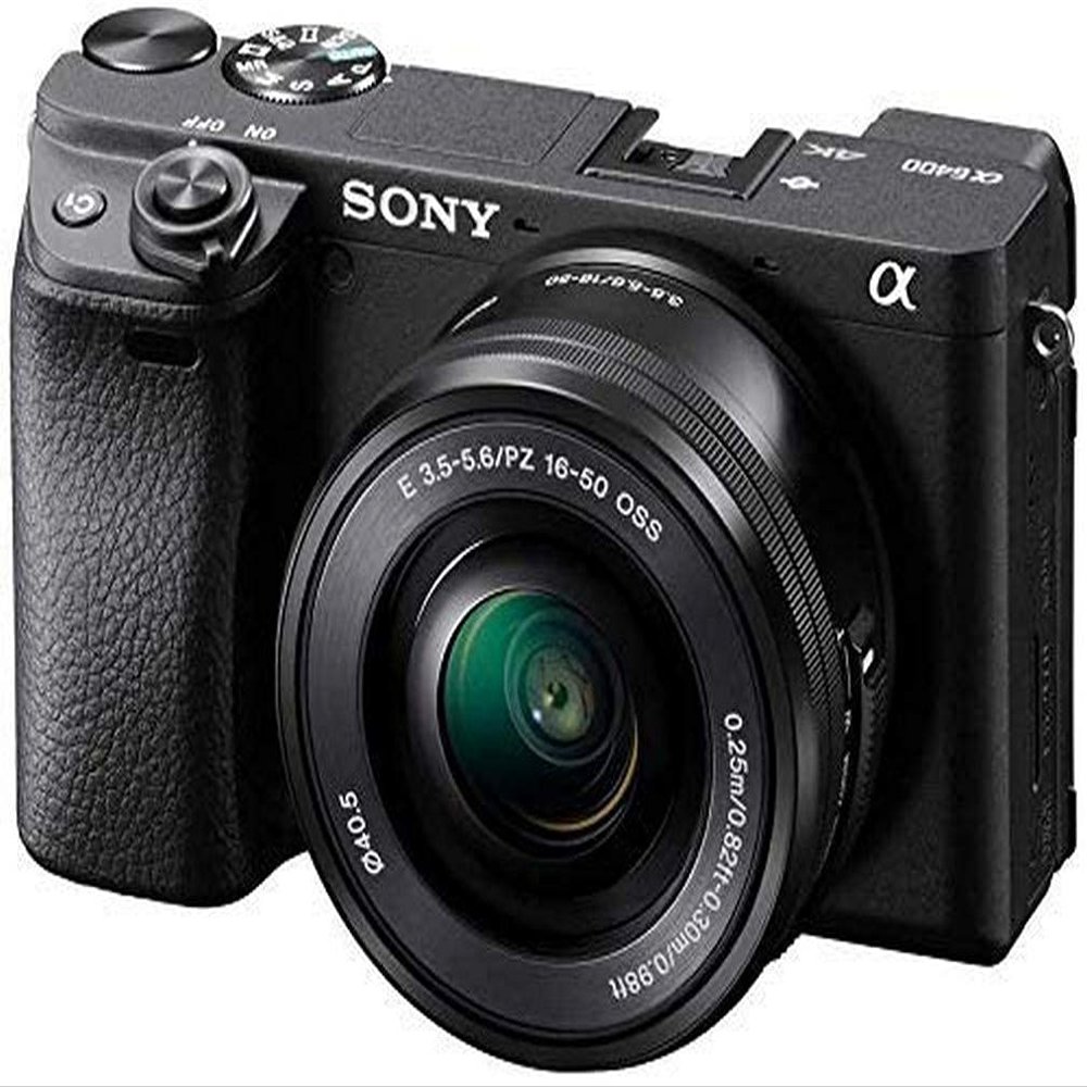 Sony Alpha 6400 | APS-C Mirrorless Camera with Sony 16-50 mm f/3.5-5.6 Power Zoom Lens (Fast 0.02s Autofocus 24.2 Megapixels, 4K Movie Recording, Flip Screen for Vlogging), Black (Renewed)