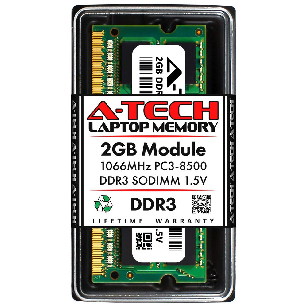 A-Tech 2GB RAM for Acer TravelMate 8172T | DDR3 1066MHz PC3-8500 SODIMM 204-Pin Memory Upgrade