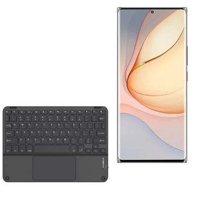 BoxWave Keyboard Compatible with ZTE Nubia Z40 Pro - SlimKeys Bluetooth Keyboard with Trackpad, Portable Slim TouchPad - Jet Black