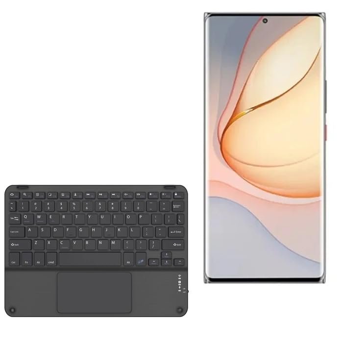 BoxWave Keyboard Compatible with ZTE Nubia Z40 Pro - SlimKeys Bluetooth Keyboard with Trackpad, Portable Slim TouchPad - Jet Black