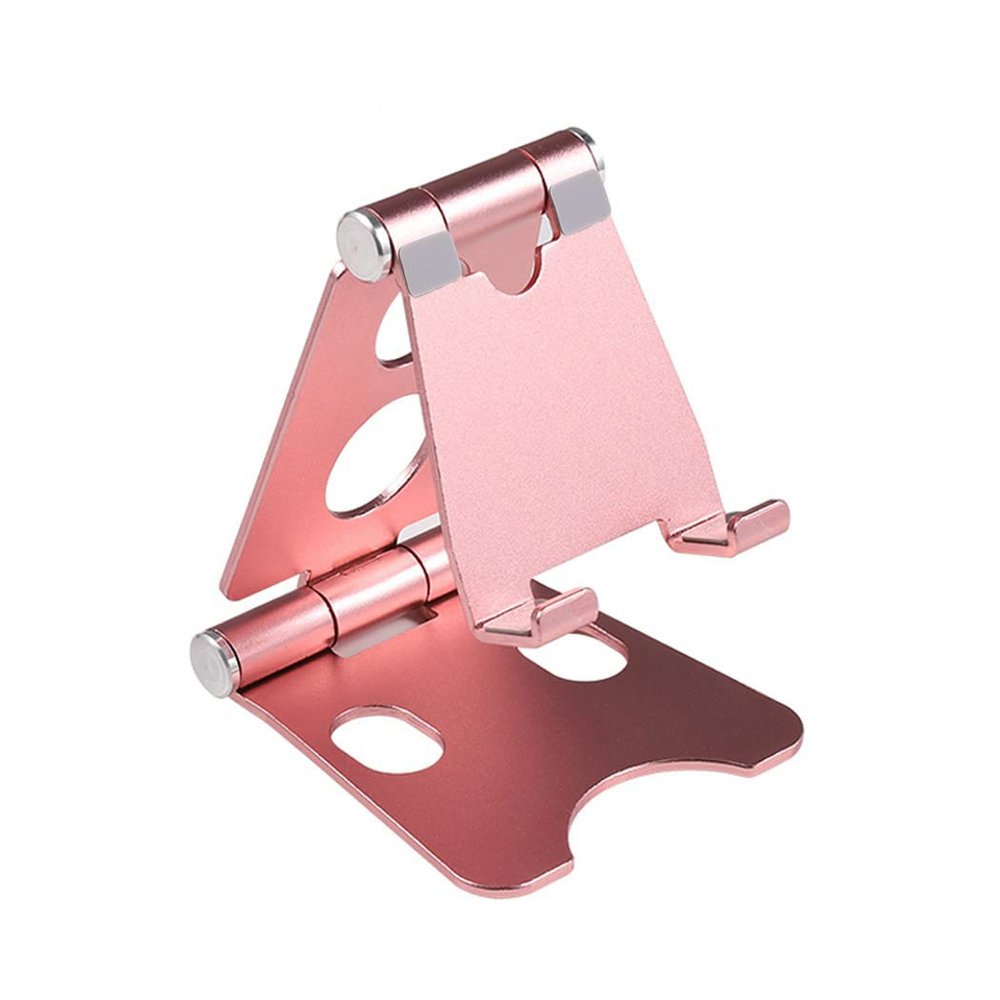 Zhubobo Universal Folding Aluminum Alloy Mount Holder Stand for iPad Cell Phone Tablet (Pink,Small Size 9cm)
