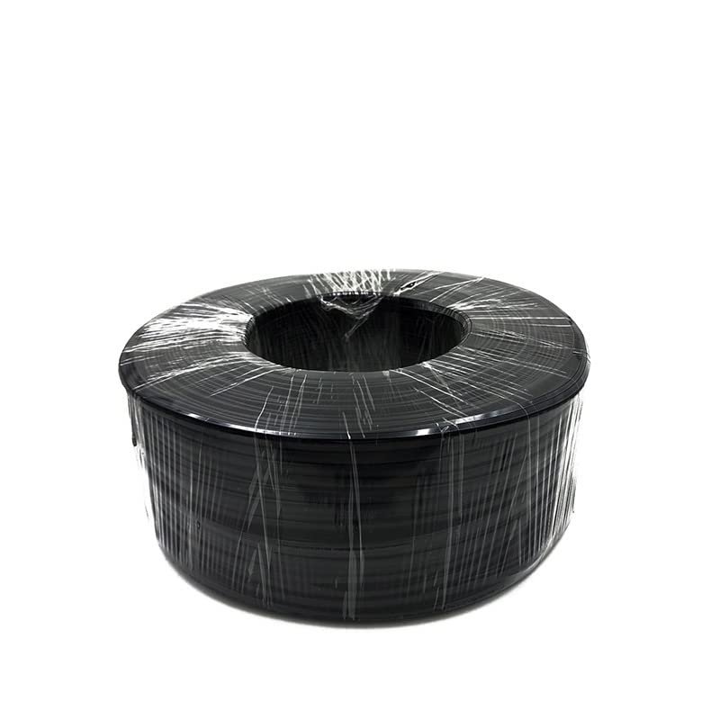Coorle Telephone Cord 1000 FT Flat Black Roll(305m), 7 * 0.12mm Phone Extension Cable for Electric Curtains, Telephone