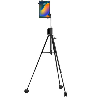 Tablet Mobile Tripod Stand  CTA Mobile Tripod Floor Stand for iPad 10th Gen 10.9-inch & 7-13-inch Tablets - Black (PAD-TRP)