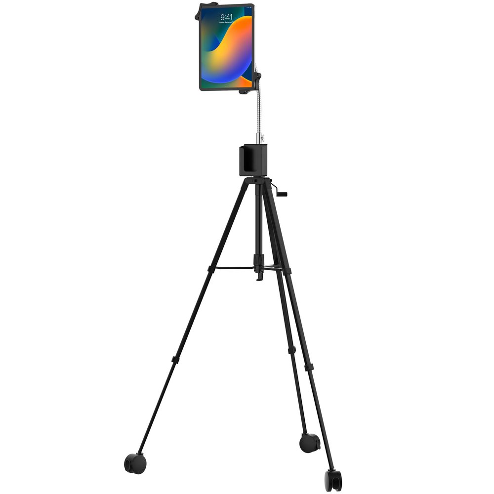 Tablet Mobile Tripod Stand CTA Mobile Tripod Floor Stand for iPad 10th Gen 10.9-inch & 7-13-inch Tablets - Black (PAD-TRP)
