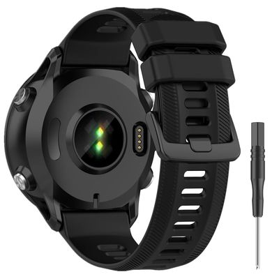 Ankersaila Soft Silicone Replacement Band Compatible with Garmin Forerunner 955 (Black)