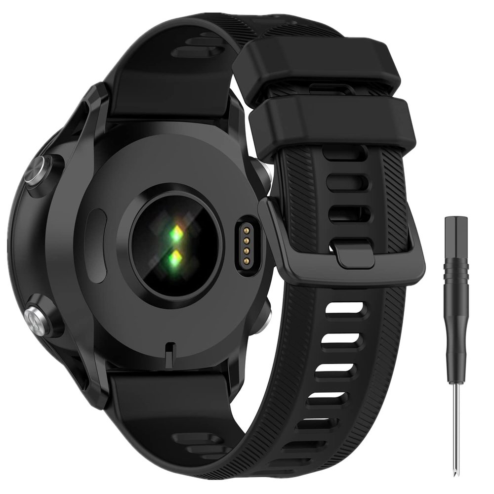 Ankersaila Soft Silicone Replacement Band Compatible with Garmin Forerunner 955 (Black)