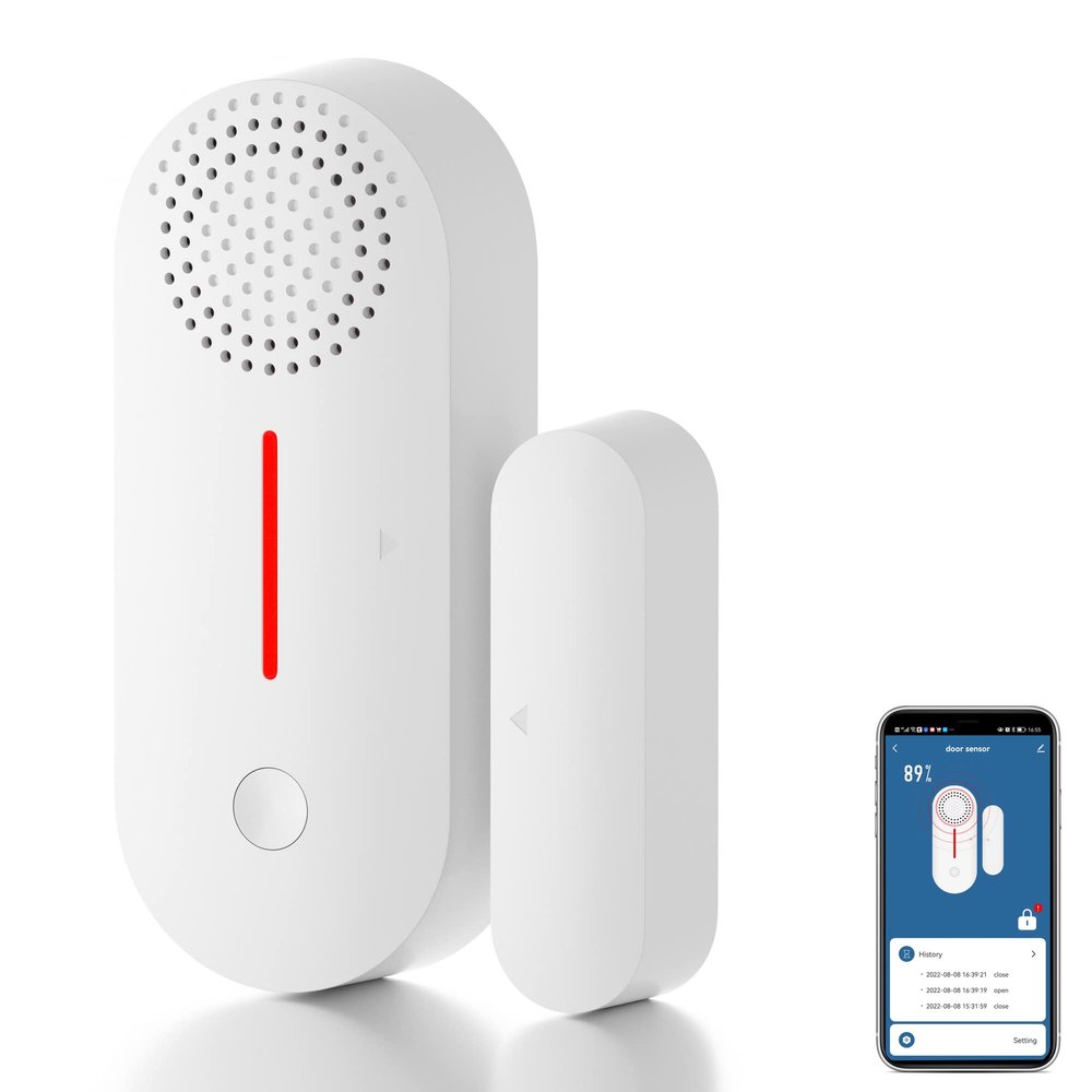 4 Pack WiFi Door Window Sensor : Smart Door Sensor with App Alerts, 120 dB Siren,Timed Arming and Disarming, Pool Alarm for Kids Safety, Window Alarm Compatible with Alexa Google Assistant
