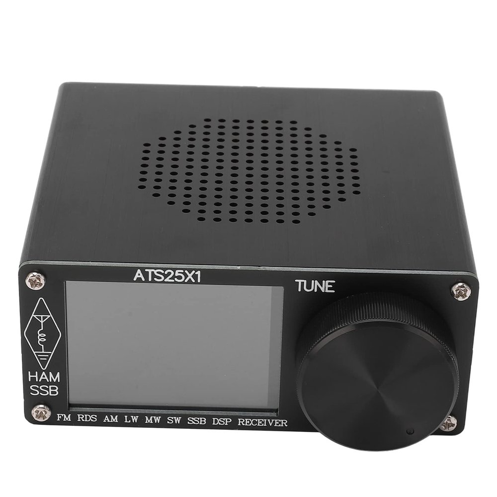 Okuyonic Full Band Radio Receiver, Lithium Battery Si4732 HAM Band Channel Aluminum Alloy 2.4in Color Touch Screen Portable Radio Receiver for Industry