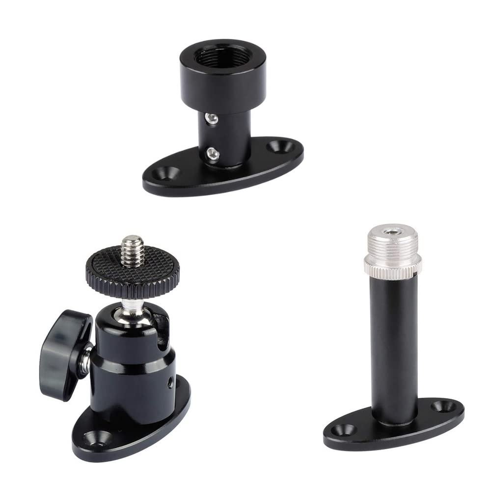 CAMVATE Table/Ceiling Mount With 5/8"-27 Female Thread Hole + Wall Mount Bracket With 5/8"-27 Male Screw + 1/4"-20 Mini Ball Head with Ceiling Mount