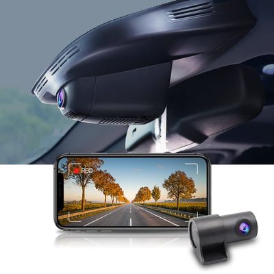 Fitcamx Front 4K+Rear 1080P Dash Cam Adapts for Alfa Romeo Giulia & Stelvio 2017-2024, OEM Factory Look, 2 Channel HD Video, Built-in WiFi & APP, Loop Recording, Parking Mode, Easy to Use, 128GB Card