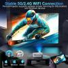 5G WiFi Bluetooth Projector, Native 1080P Outdoor Movie Projector with 200" Display, 380ANSI Home Theater Video Projector 4K Supported, LED Video Projector Compatible with TV Stick, Phone/PC view 3