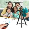 Andoer Portable Tripod Stand Aluminum Alloy 135cm/53in Max. Height 3kg Load Capacity with Phone Clamp Remote Shutter for Smartphone Vlog Live Streaming Product Photography view 2
