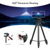 Andoer Portable Tripod Stand Aluminum Alloy 135cm/53in Max. Height 3kg Load Capacity with Phone Clamp Remote Shutter for Smartphone Vlog Live Streaming Product Photography view 3