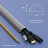 D-Line 15.7in TV Cord Hider, Patented Half Round Cable Cover, Hide Wall Mount TV Wires, Hinged One-Piece Cable Concealer, Adhesive, Decorative Raceway - 1.18in W x 0.59in H x 15.7in L - Gray view 3