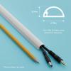 D-Line 15.7in TV Cord Hider, Patented Half Round Cable Cover, Hide Wall Mount TV Wires, Hinged One-Piece Cable Concealer, Adhesive, Decorative Raceway - 0.78in W x 0.39in H x 15.7in L - White view 3