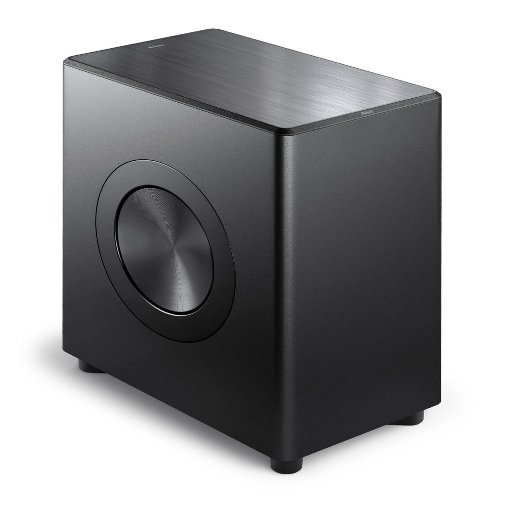 PHILIPS Fidelio FW1 Wireless Subwoofer for TV,Rich Bass Sound with DTS Play-Fi,Dual Passive-Radiator,420W Large Output,Smart Pairs,RCA Connection,Perfect for Movie and Music,Head-Turning Looks,Black