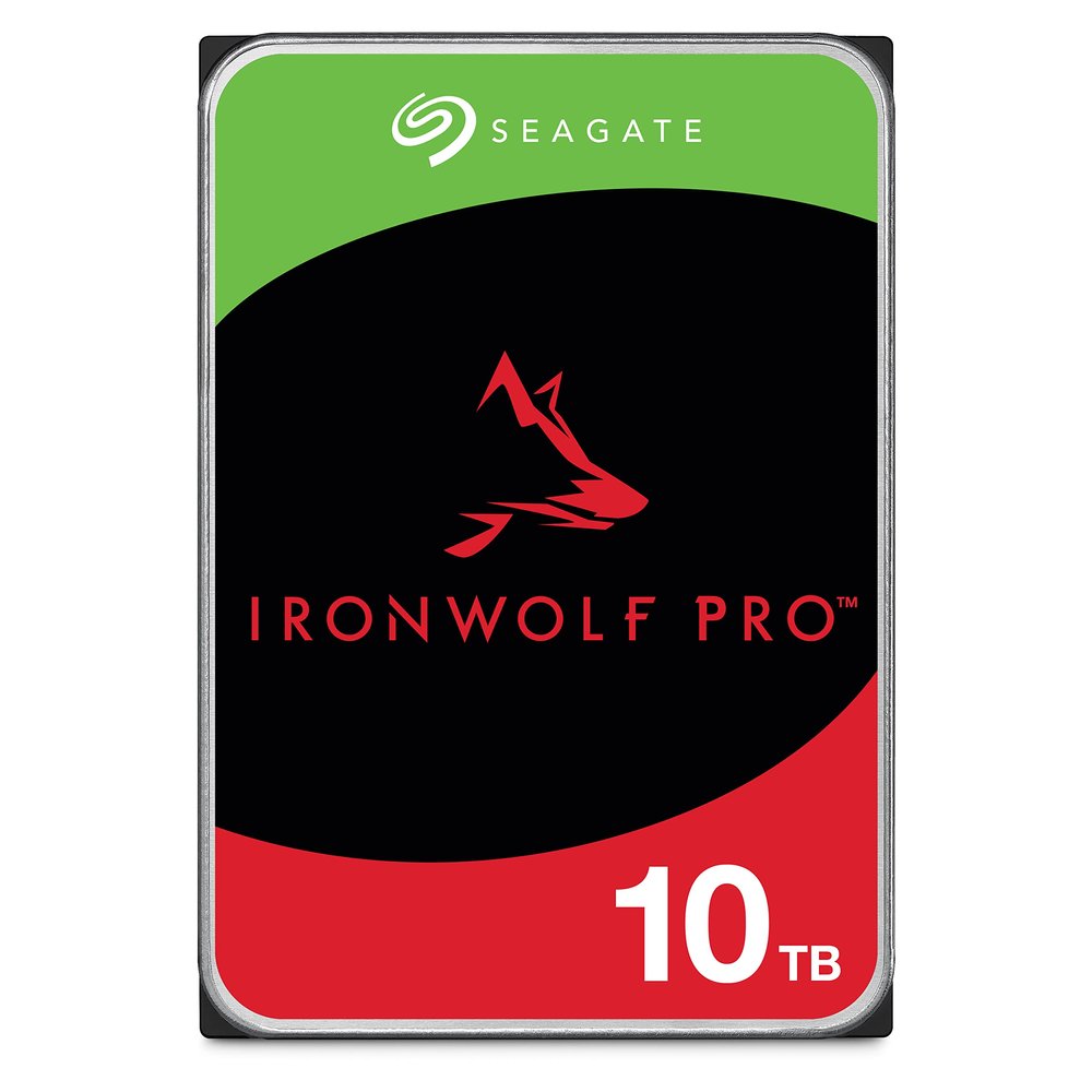 Seagate IronWolf Pro, 10 TB, Enterprise NAS Internal HDD CMR 3.5 Inch, SATA 6 Gb/s, 7,200 RPM, 256 MB Cache for RAID Network Attached Storage (ST10000NT001)