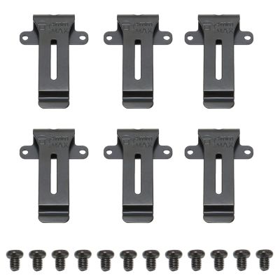 6 Pcs Radio Belt Clip Replacement, Portable Metal Radio Belt Clamp with Screw, Replacement Radio Belt Holder for TK 208 TK 308 TH 22AT BF 888S BF 666s