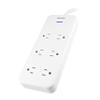Philips 6-Outlet Surge Protector with Multiple Outlets, 8 Ft, Braided Cord,1080 Joules, Adapter-Spaced, White, SPC6066WB/37 view 2
