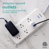 Philips 6-Outlet Surge Protector with Multiple Outlets, 8 Ft, Braided Cord,1080 Joules, Adapter-Spaced, White, SPC6066WB/37 view 4