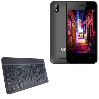 BoxWave Keyboard Compatible with Yezz Go 1 - SlimKeys Bluetooth Keyboard, Portable Thin with Chiclet-Style Keys - Jet Black
