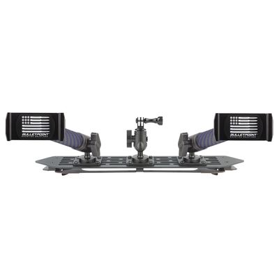 Bulletpoint RubiGrid Multiple Device Dash Mount Platform with 2 Phone Holders + Action Camera Bracket Compatible with 2018-2023 Jeep Wrangler JL (NOT 4xe) + 2020-2023 Gladiator